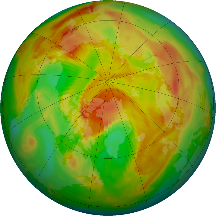 Arctic ozone map for 11 May 1999